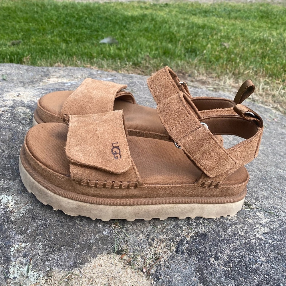 UGG Women’s Brown Suede Platform Sandals